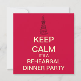 BEHALT CALM Hochzeit Probe Dinner Einladung (Rot)
