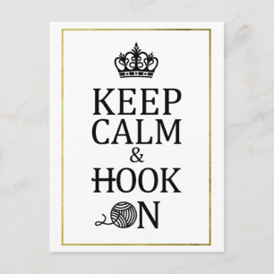 Behalt Calm Hook auf Imitate Gold Crochet Handwerk Postkarte