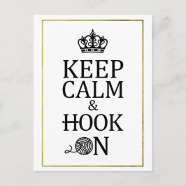 Behalt Calm Hook auf Imitate Gold Crochet Handwerk Postkarte