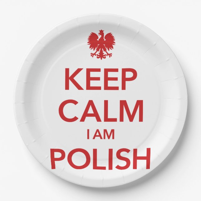 BEHALT CALM I AM POLISH PAPPTELLER (Vorderseite)