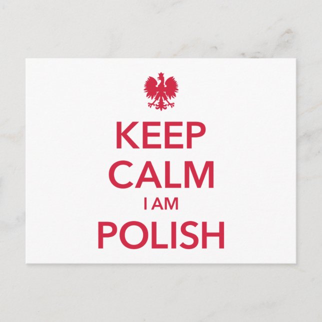 BEHALT CALM I AM POLISH POSTKARTE (Vorderseite)