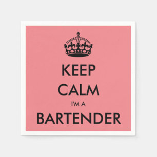 BEHALT CALM I BIN BARKEEPER SERVIETTE
