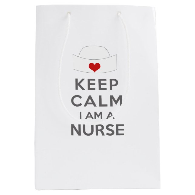 Behalt Calm Ich bin Krankenschwester Mittlere Geschenktüte (Vorderseite)