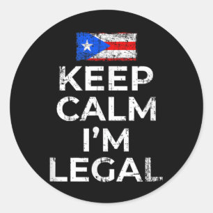 Behalt Calm Im Legal Puerto Rico Flag Men Prid Runder Aufkleber