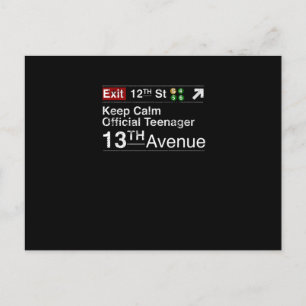 Behalt Calm I'm Offiziell Teenager, NYC Postkarte