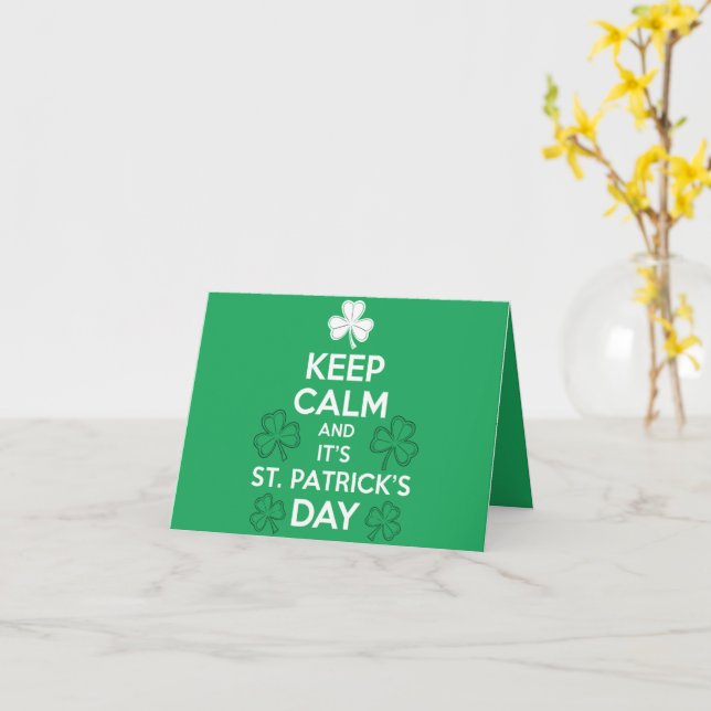 Behalt Calm It's St Patricks Day Irish Karte (Gelbe Blume)