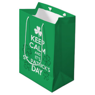 Behalt Calm It's St Patricks Day Irish Mittlere Geschenktüte