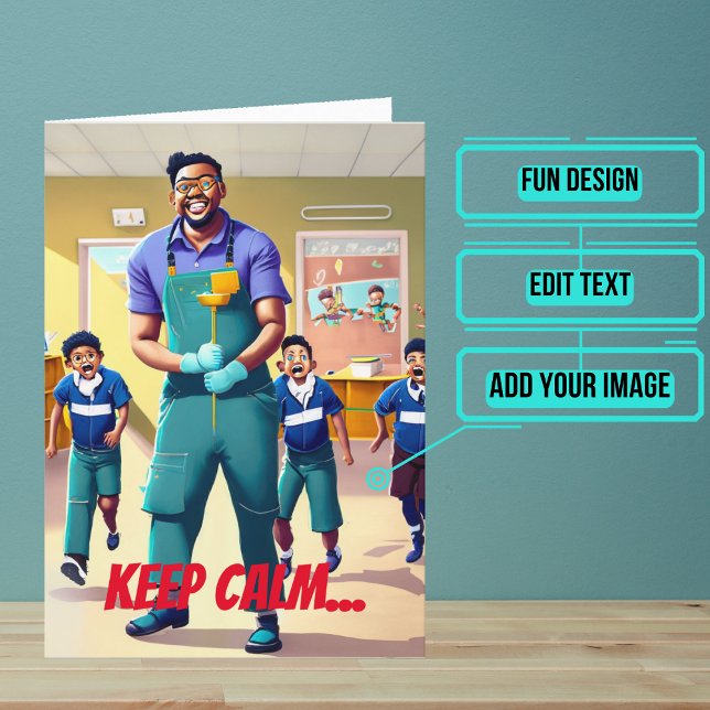 Behalt Calm Janitor Custodian Geburtstag Karte (This fun card is specifically for the custodian friend in your life.)