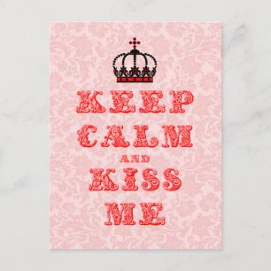 Behalt Calm & Kiss Me - Rosa & Rote Blütenmasken Postkarte