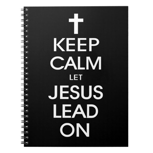 Behalt Calm Lass Jesus Lead On - Christlich Religi Notizblock (Vorderseite)
