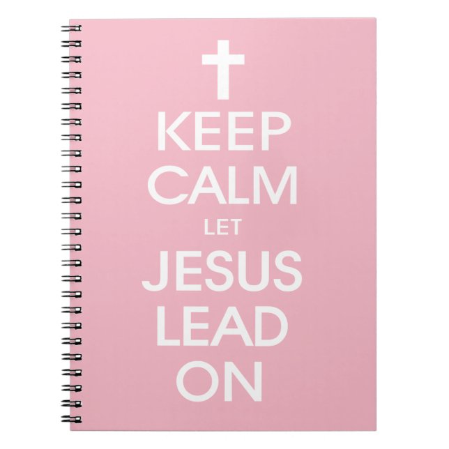 Behalt Calm Lass Jesus Lead On - Christlich Religi Notizblock (Vorderseite)