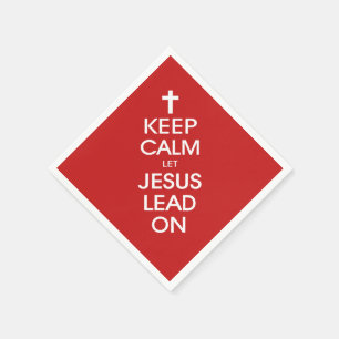 Behalt Calm Lass Jesus Lead On - Christlich Religi Serviette