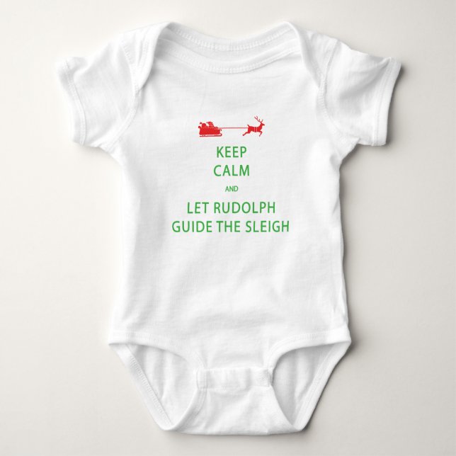Behalt Calm Lass Rudolph Guide Sleigh Baby Strampler (Vorderseite)