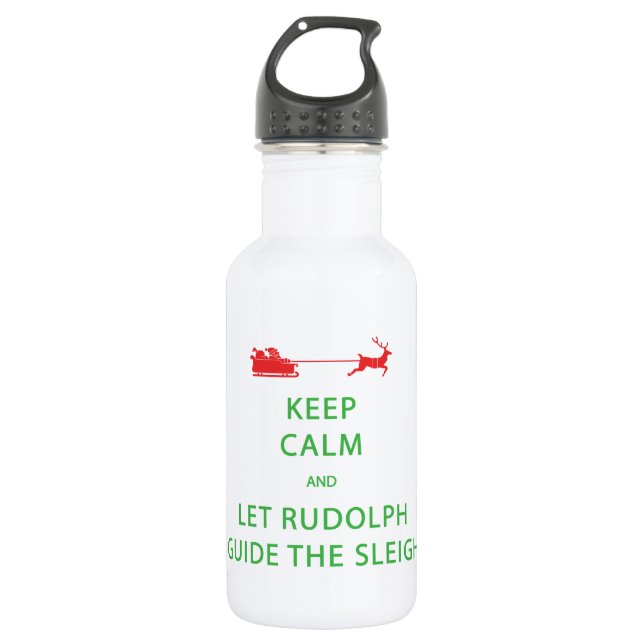 Behalt Calm Lass Rudolph Guide Sleigh Edelstahlflasche (Vorderseite)