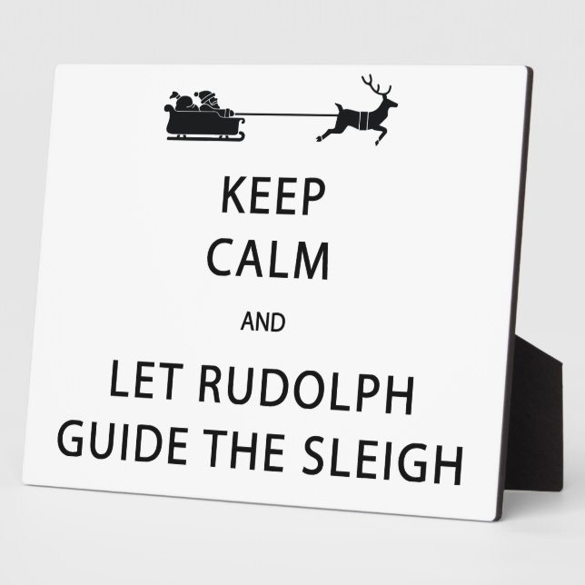 Behalt Calm Lass Rudolph Guide Sleigh Fotoplatte (Seite)