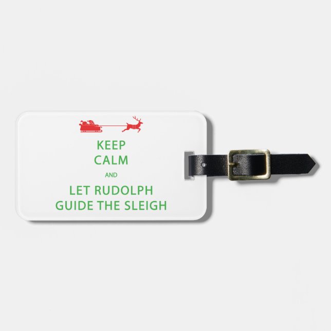 Behalt Calm Lass Rudolph Guide Sleigh Gepäckanhänger (Vorderseite horizontal)