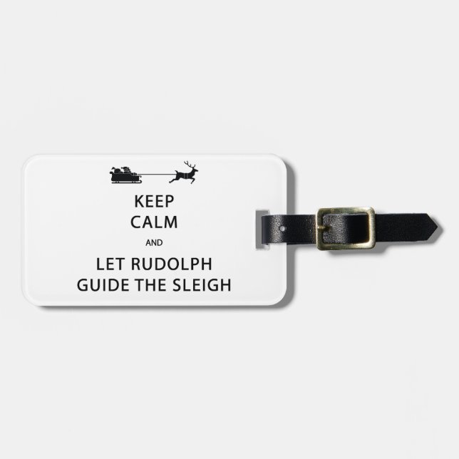 Behalt Calm Lass Rudolph Guide Sleigh Gepäckanhänger (Vorderseite horizontal)