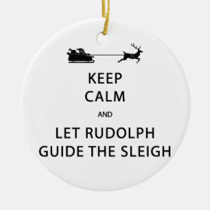 Behalt Calm Lass Rudolph Guide Sleigh Keramik Ornament