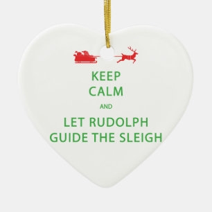 Behalt Calm Lass Rudolph Guide Sleigh Keramik Ornament