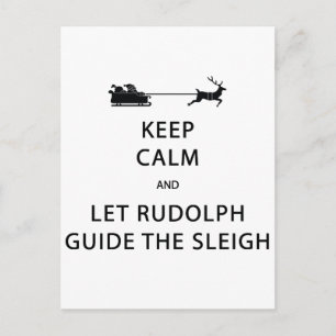 Behalt Calm Lass Rudolph Guide Sleigh Postkarte