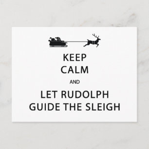 Behalt Calm Lass Rudolph Guide Sleigh Postkarte