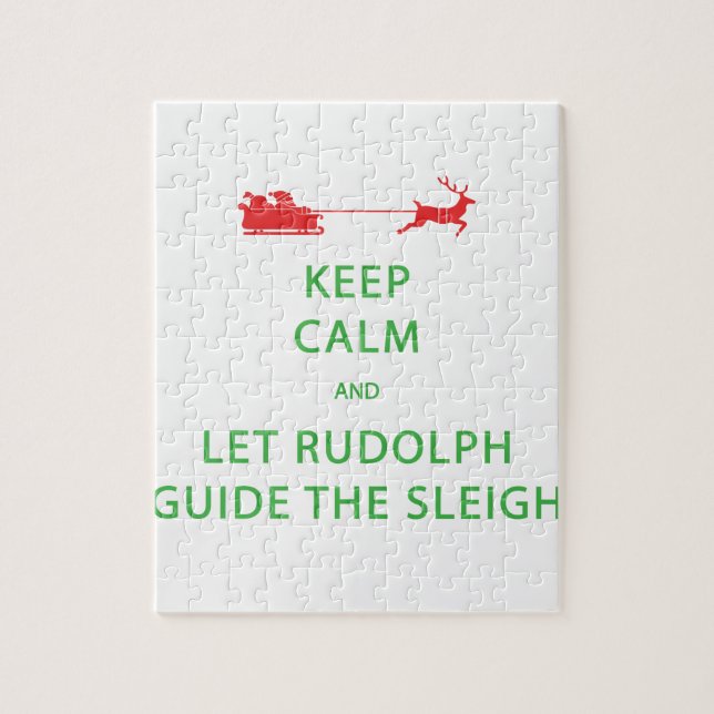 Behalt Calm Lass Rudolph Guide Sleigh Puzzle (Vertikal)
