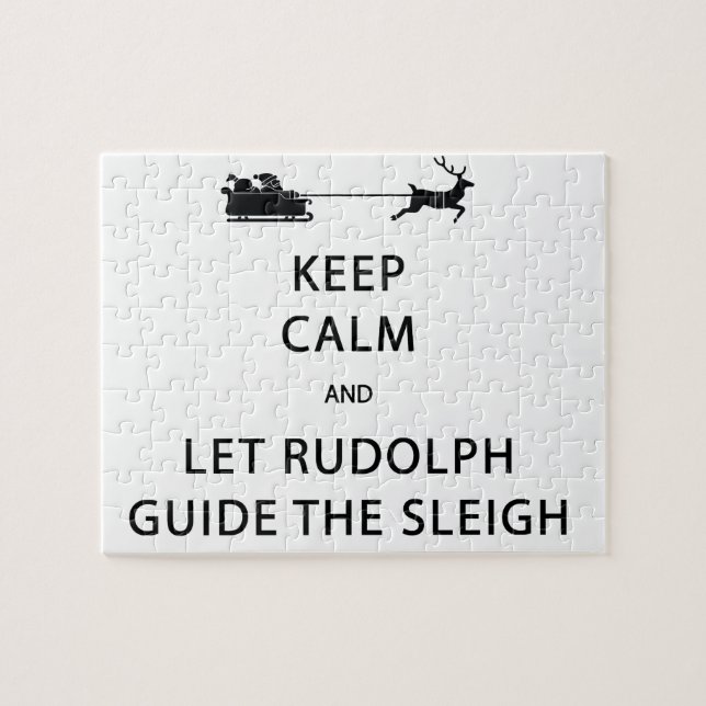Behalt Calm Lass Rudolph Guide Sleigh Puzzle (Horizontal)