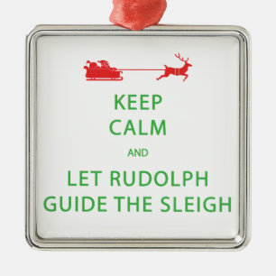 Behalt Calm Lass Rudolph Guide Sleigh Silbernes Ornament