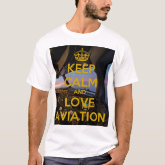 Behalt Calm Liebe Aviation Club Fluggerät weiß T-S T-Shirt