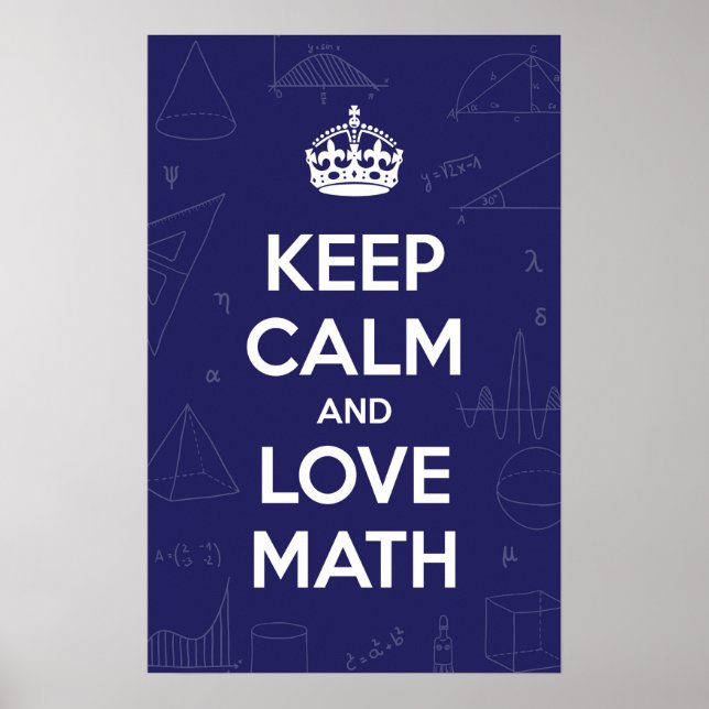 Behalt Calm Liebe Math Poster (Vorne)