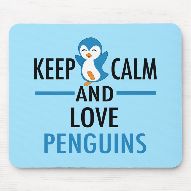 Behalt Calm Liebe Pinguine Mousepad (Vorne)