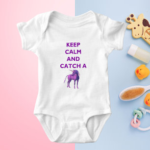 Behalt Calm, Lila Unicorn Baby Jersey Bodysuit Strampler