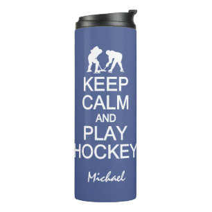 Behalt Calm & Play Hockey individuelle Name & colo Thermosbecher