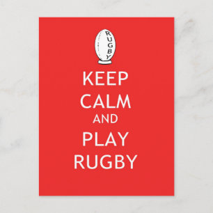 Behalt Calm & Play Rugby Postkarte