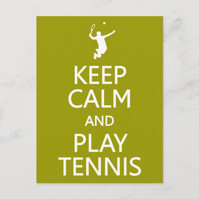 Behalt Calm & Play Tennis - eigene Farbpostkarte Postkarte (Vorderseite)
