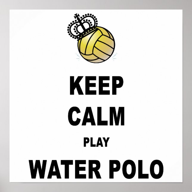 Behalt Calm Play Water Polo Poster - Weiß (Vorne)