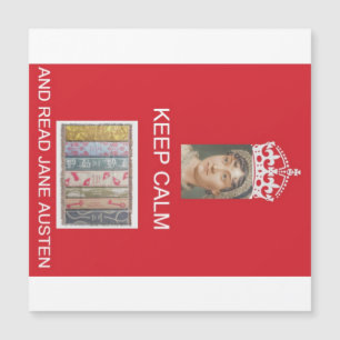 Behalt Calm, Read Jane Austen Magnetkarte