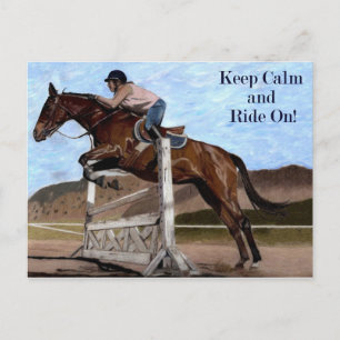 Behalt Calm & Ride On! Reitpferd Postkarte