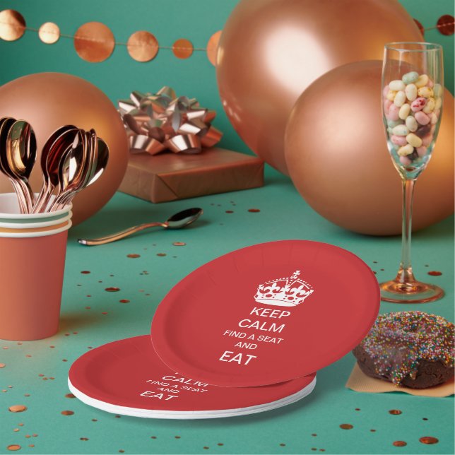 BEHALT CALM Shut up and EAT Plate Pappteller (Multi)