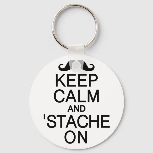 Behalt Calm & Stache On key chain Schlüsselanhänger (Vorderseite)