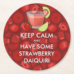 Behalt Calm - Strawberry Daiquiri Paper Untersetze Runder Pappuntersetzer