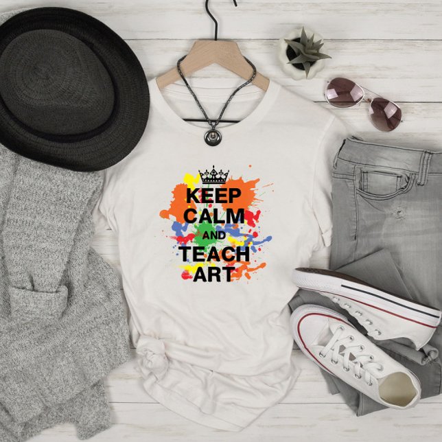Behalt Calm Teach Art farbenfrohe Platten T-Shirt (Von Creator hochgeladen)