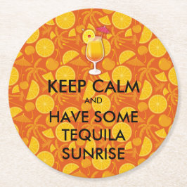 Behalt Calm - Tequila Sunrise Runder Pappuntersetzer