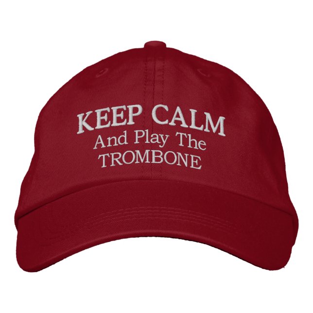 Behalt Calm Trombone Music bestickt Hat Bestickte Kappe (Vorderseite)