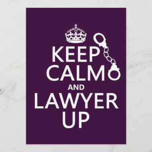 Behalt Calm und Anwalt Up (beliebig) Einladung
