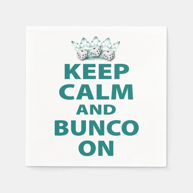 Behalt Calm und Bunco On von Artsinpired Serviette (Vorderseite)