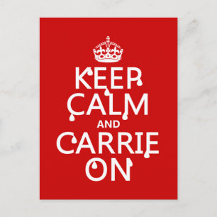 Behalt Calm und Carrie On - Blut - alle Farben Postkarte