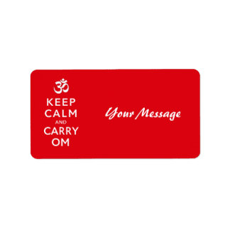 Behalt Calm und Carry Om Motivierend Morale Adressaufkleber