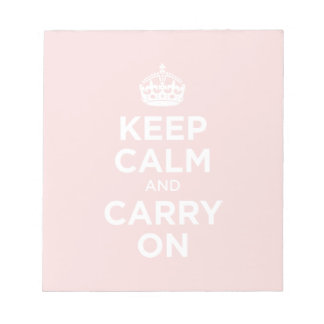 Behalt Calm und Carry on Notizblock