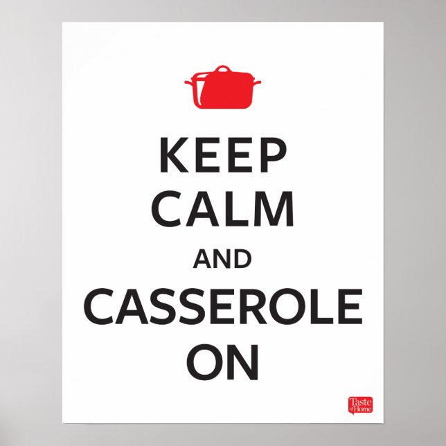 Behalt Calm und Casserole on Poster (Vorne)